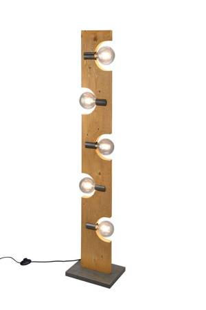 Trio lampa podłogowa Tailor 5xE27 drewniana 143cm 414300530